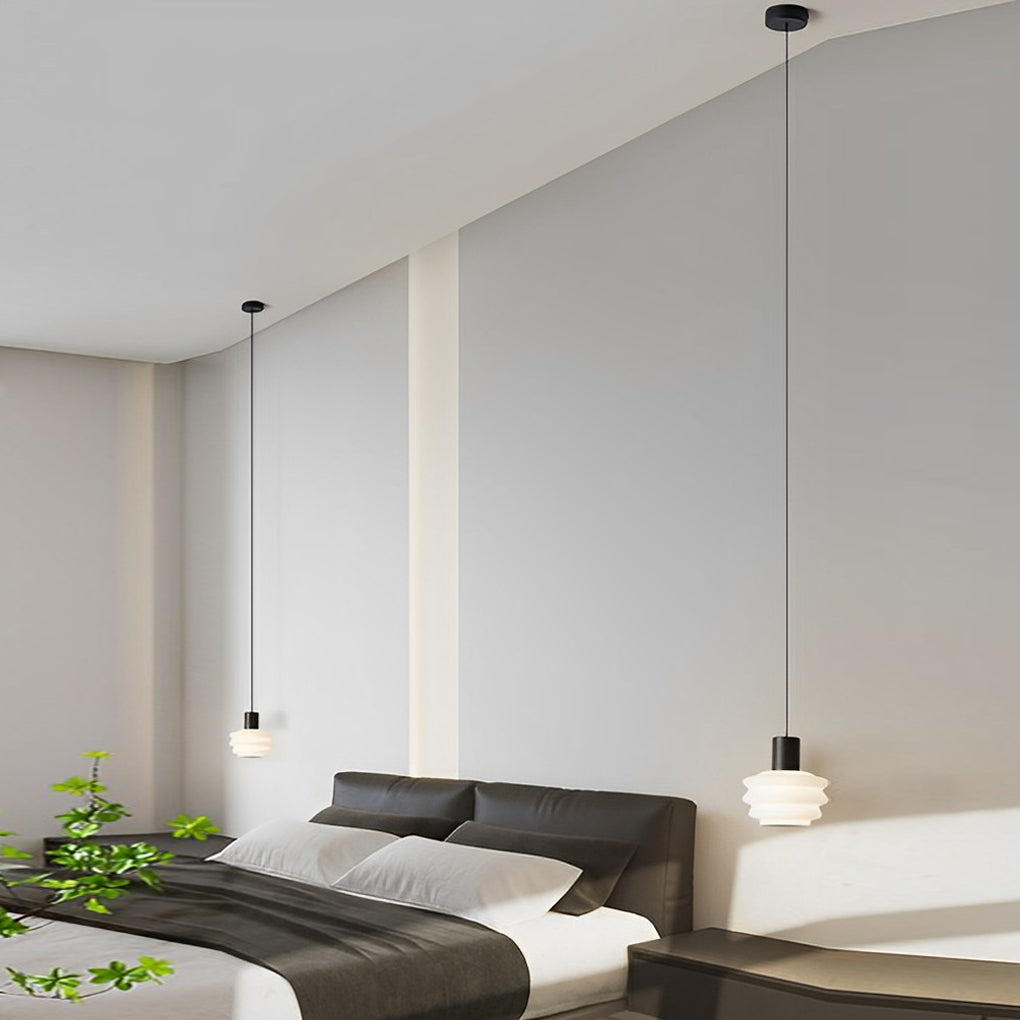Minimalist Modern Three-Step Dimming White Pendant Light for Living Room