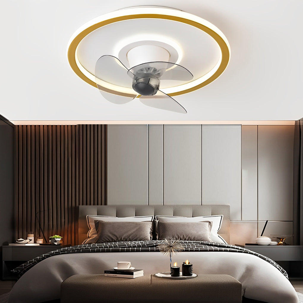 Whisper-Quiet 360° Dimmable LED Ceiling Fan Light for Modern Spaces