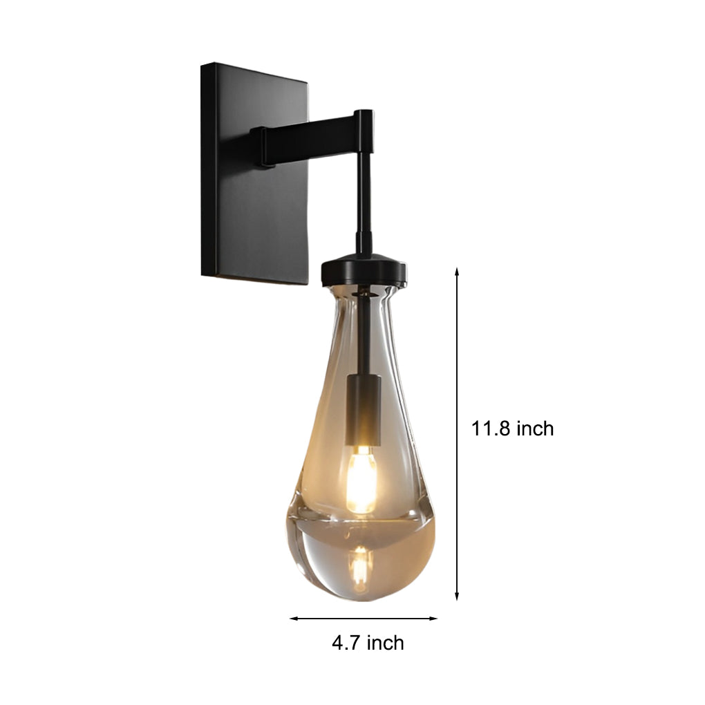 Minimalist Copper Water Drop Crystal Wall Sconce for Modern Interiors