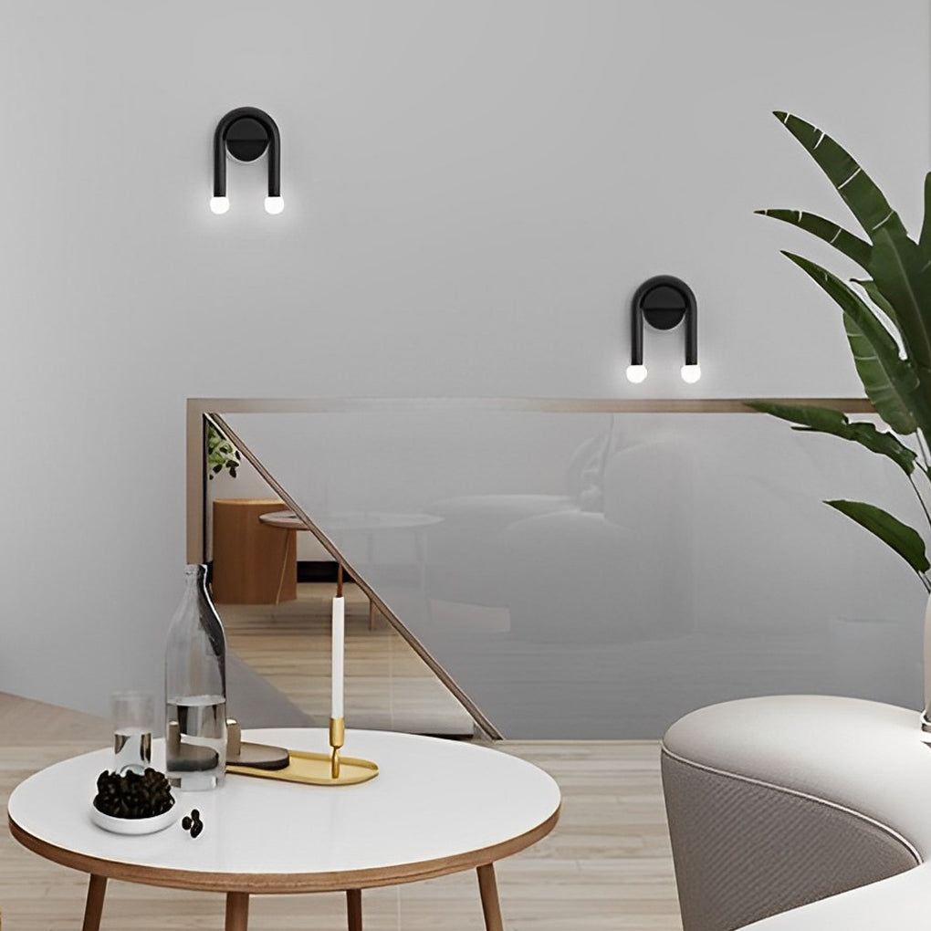 Black Nordic Wall Sconces - Stylish 2-Light Decorative Fixture for Hallway
