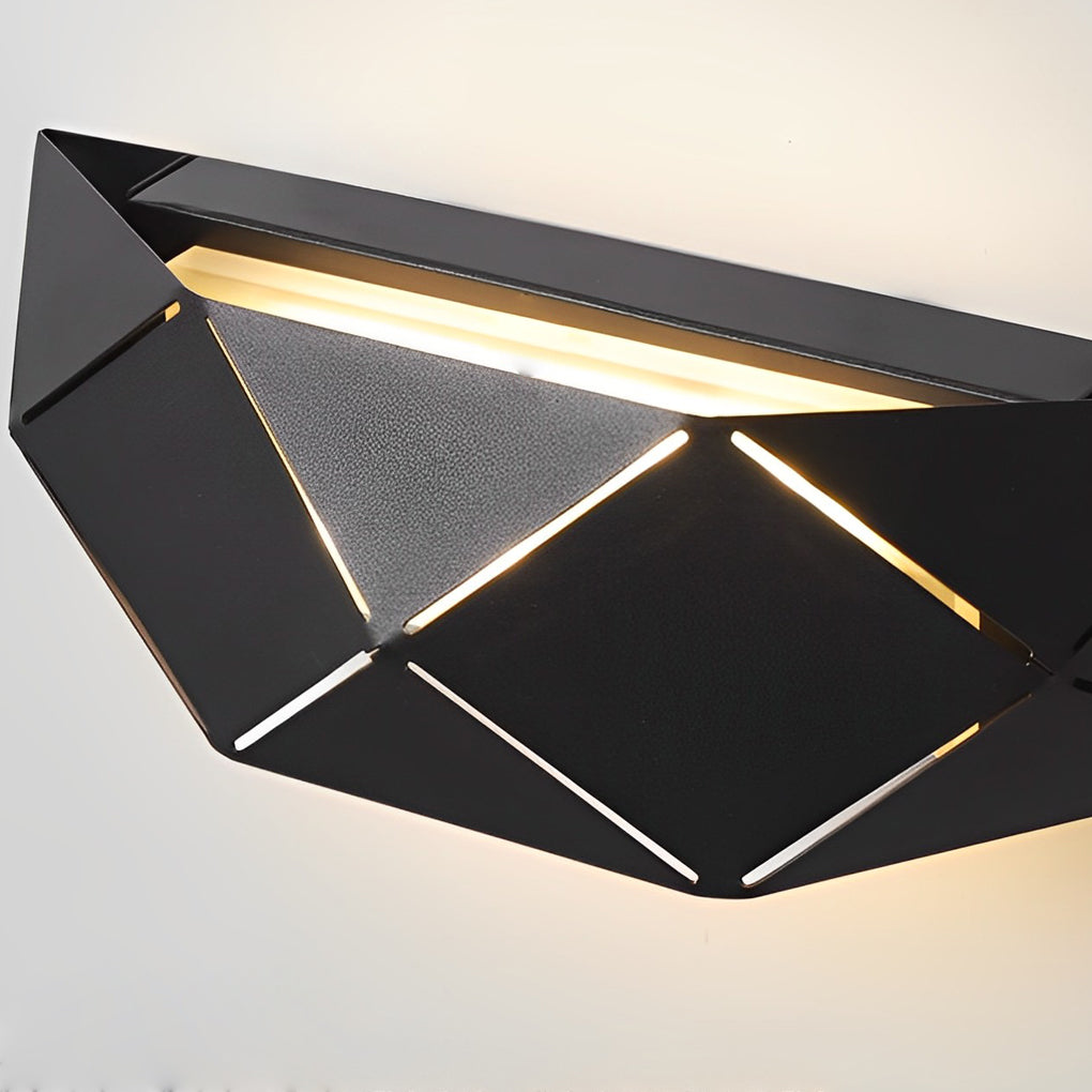 Modern Geometric Black Iron and Acrylic Wall Lamp for Living Room