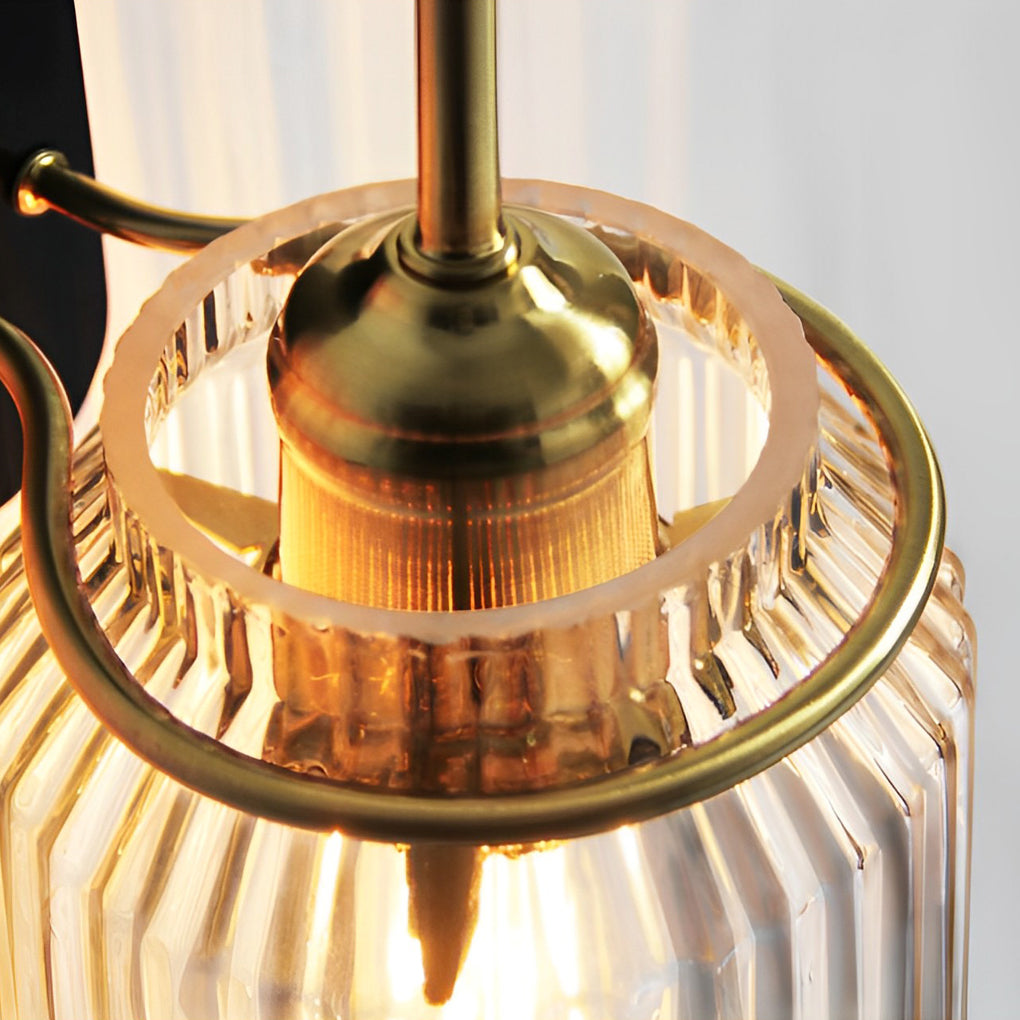 Modern Round Wavy Glass LED Wall Sconce for Living Room Decor