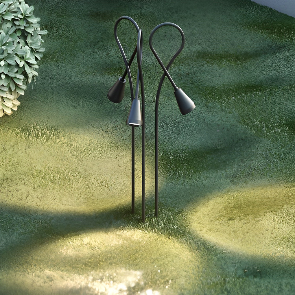 Modern Waterproof LED Arched Gooseneck Pathway Lights for Outdoor Use