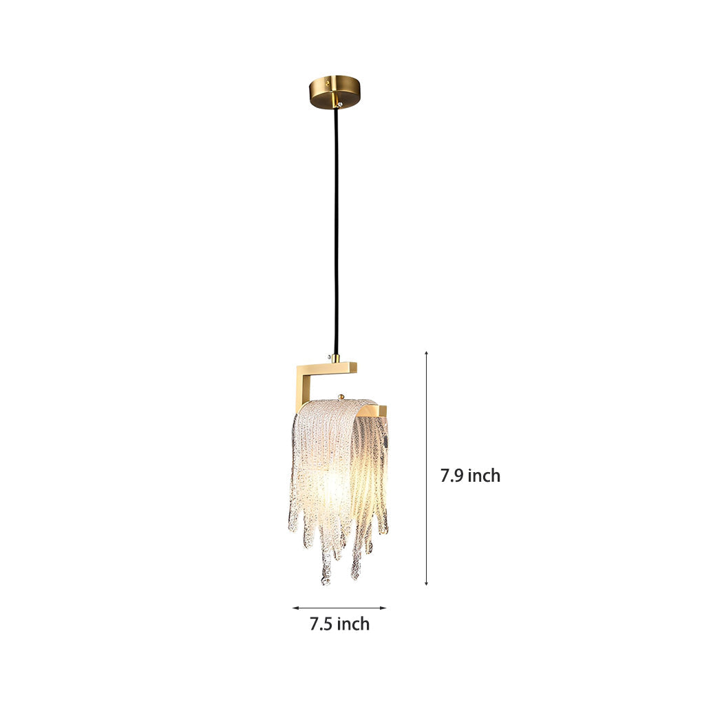 Artisan Copper & Glass LED Pendant Light Fixture for Modern Home Decor