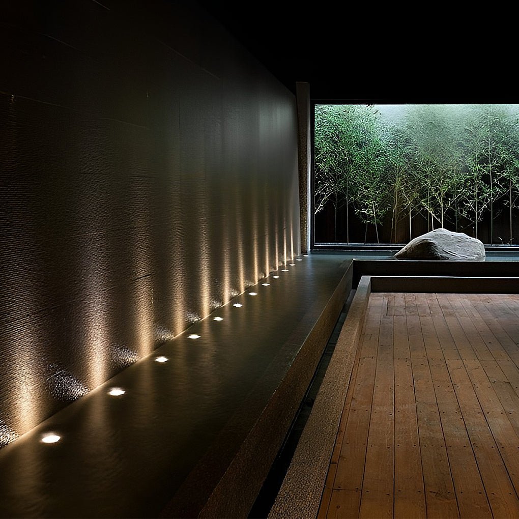 Sleek Outdoor LED Ground Lights - White Stainless Steel Deck Fixtures