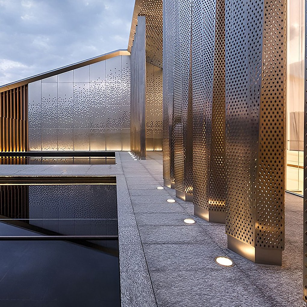 Sleek Outdoor LED Ground Lights - White Stainless Steel Deck Fixtures