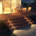 Sleek Outdoor LED Ground Lights - White Stainless Steel Deck Fixtures