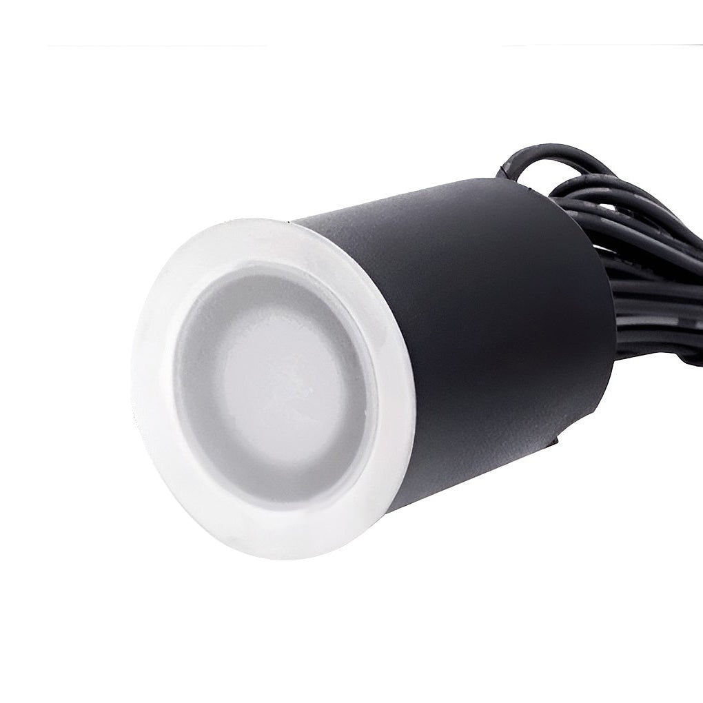 Modern Black Solar-Powered In-Ground LED Well Lights for Outdoor Spaces
