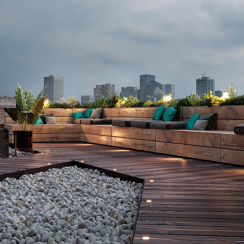 Modern Black Solar-Powered In-Ground LED Well Lights for Outdoor Spaces