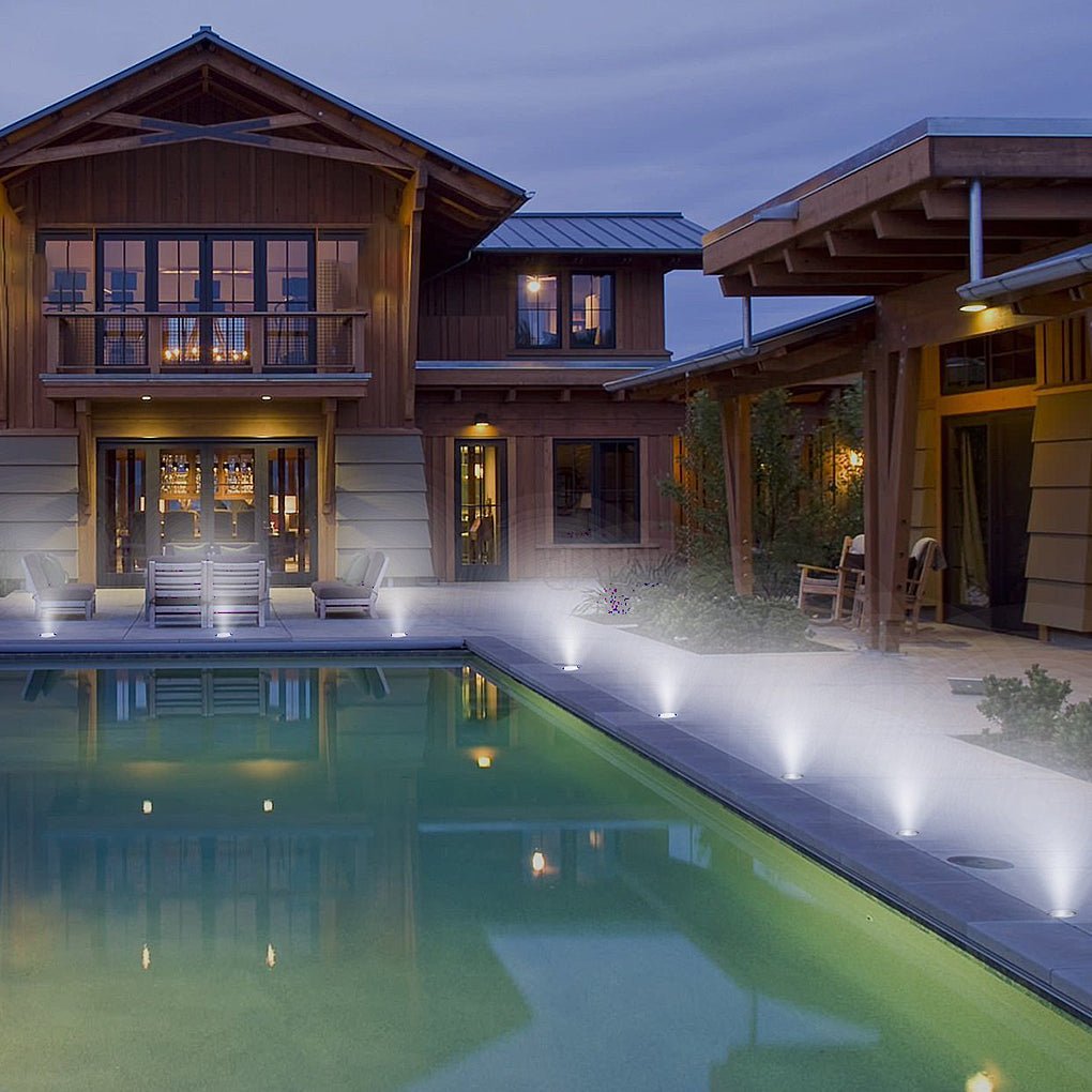 Modern Black Solar-Powered In-Ground LED Well Lights for Outdoor Spaces