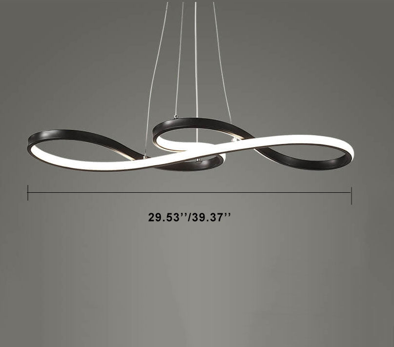 Contemporary Silver Double-Sided Twist LED Chandelier for Living Room