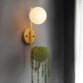 Elegant White Ceramic Sphere Wall Sconce Planter for Home Decor