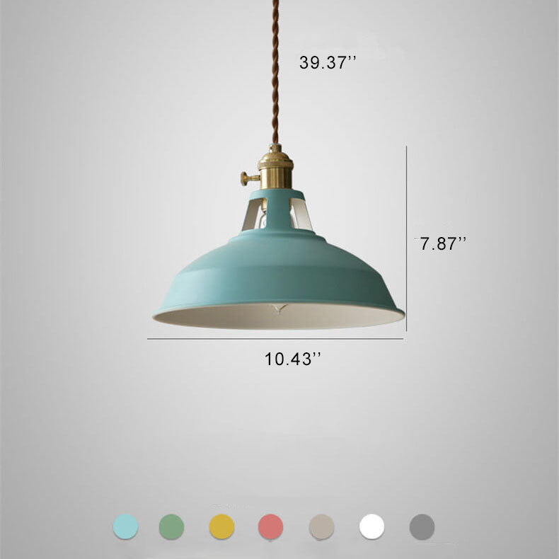 Vibrant Industrial 1-Light Metal Barn Shade Pendant Light for Kitchen