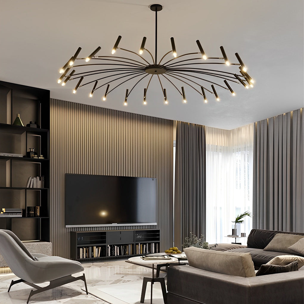 Stylish Adjustable Metal LED Chandelier for Dining Room - Three-Step Dimming