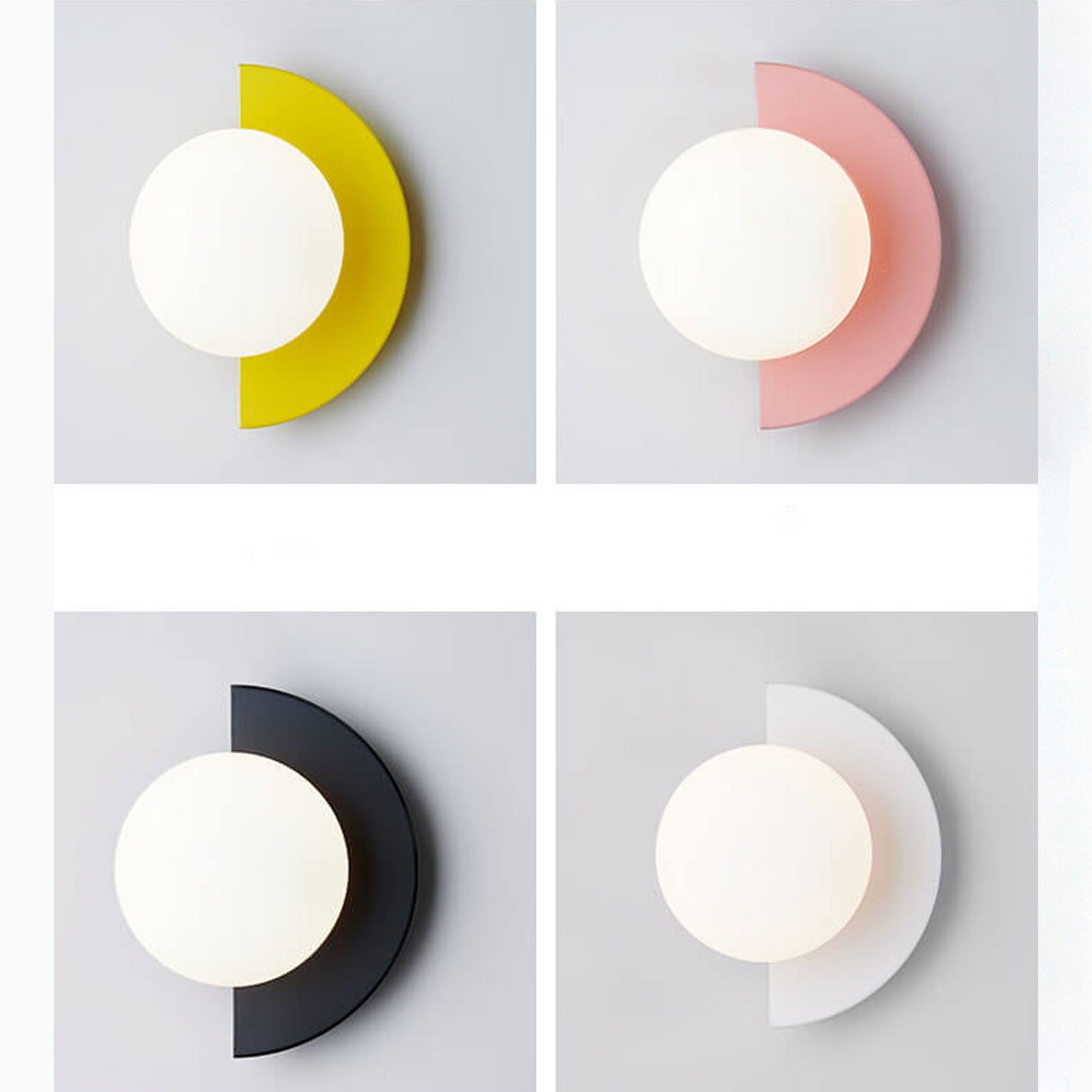Colorful Minimalist Glass Spherical Wall Sconce for Modern Hallway