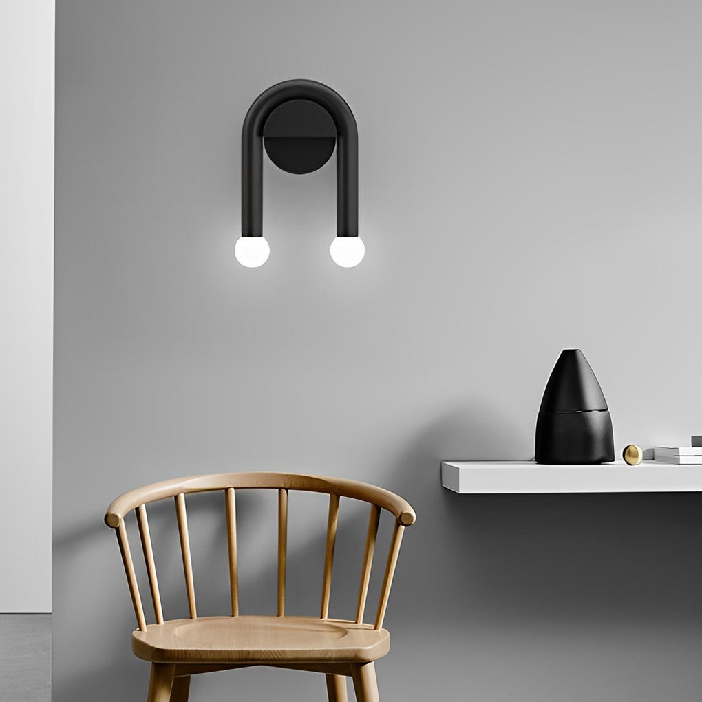 Black Nordic Wall Sconces - Stylish 2-Light Decorative Fixture for Hallway