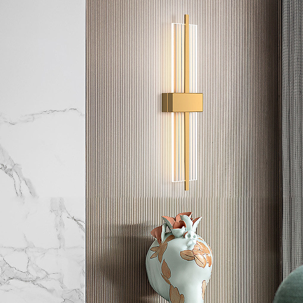 Postmodern Rectangle Warm LED Wall Sconce in Elegant Black for Living Room
