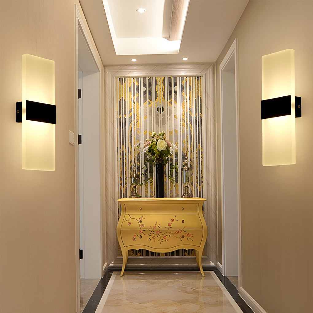 Rectangular White Acrylic 6W LED Wall Sconce for Modern Living Spaces