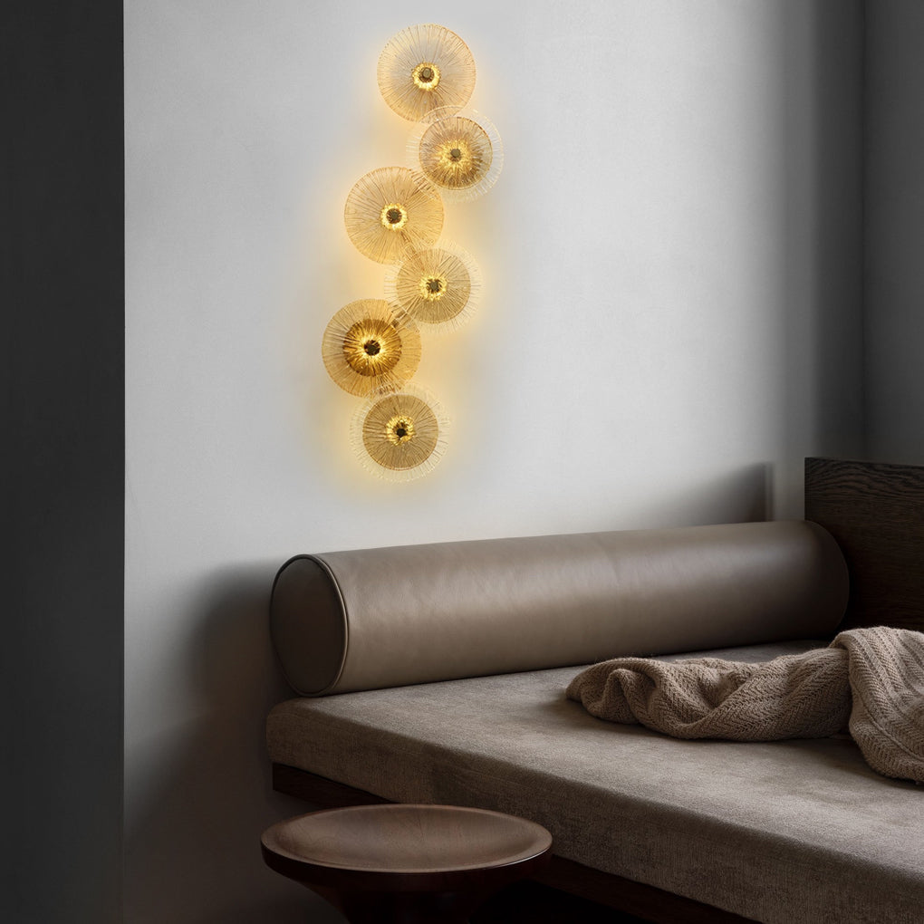 Luxury Round Glass LED Wall Light Fixture for Modern Living Spaces
