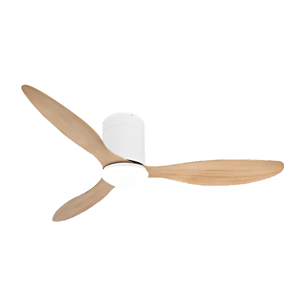 Modern White Ceiling Fan with 3 Blades, LED Lights, and Remote for Living Room