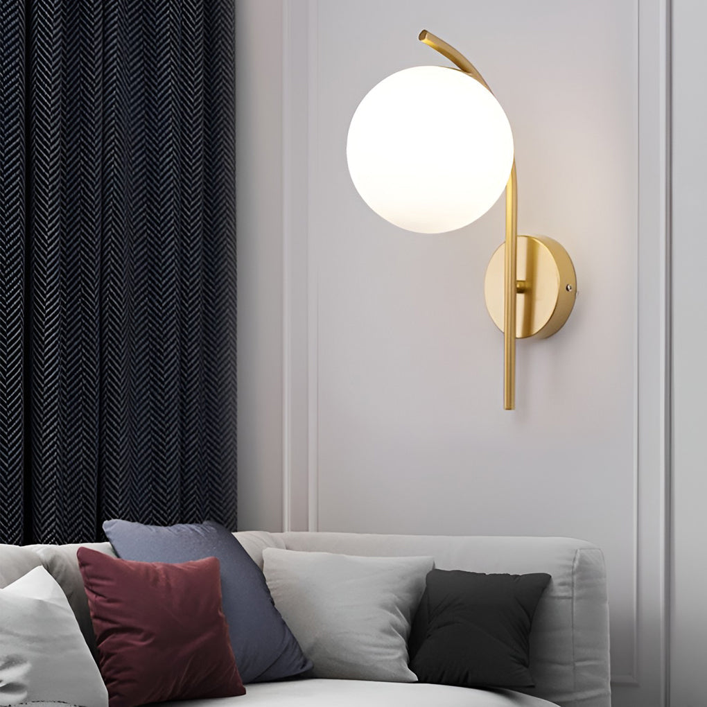 Elegant Nordic Glass Ball LED Wall Sconce Light for Bedroom Living Room