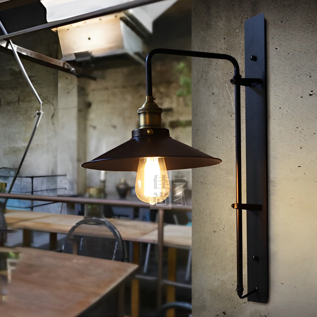 Black Retro Industrial Adjustable LED Wall Sconce Light for Living Room
