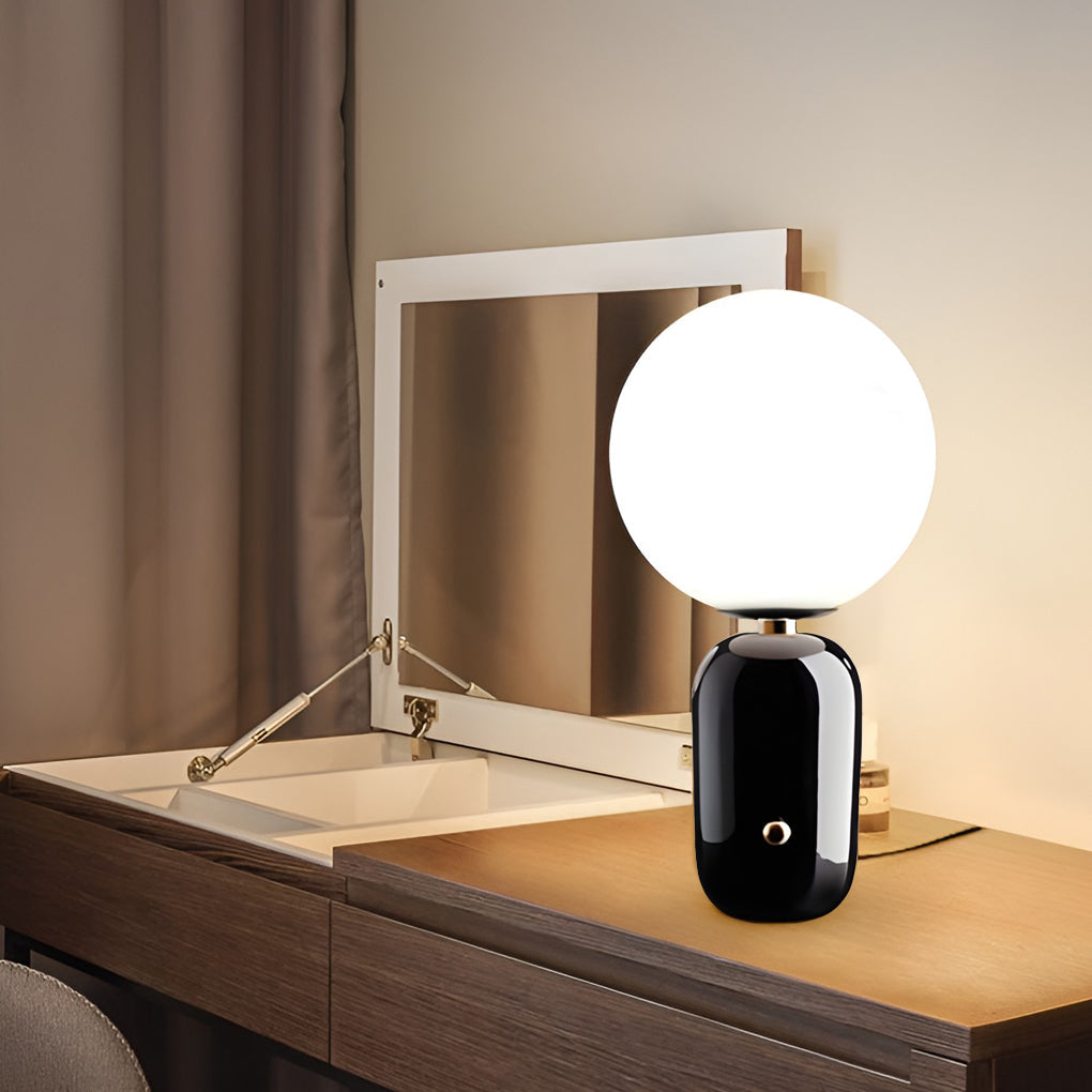 Contemporary Clear Glass LED Accent Ball Table Lamp for Living Room