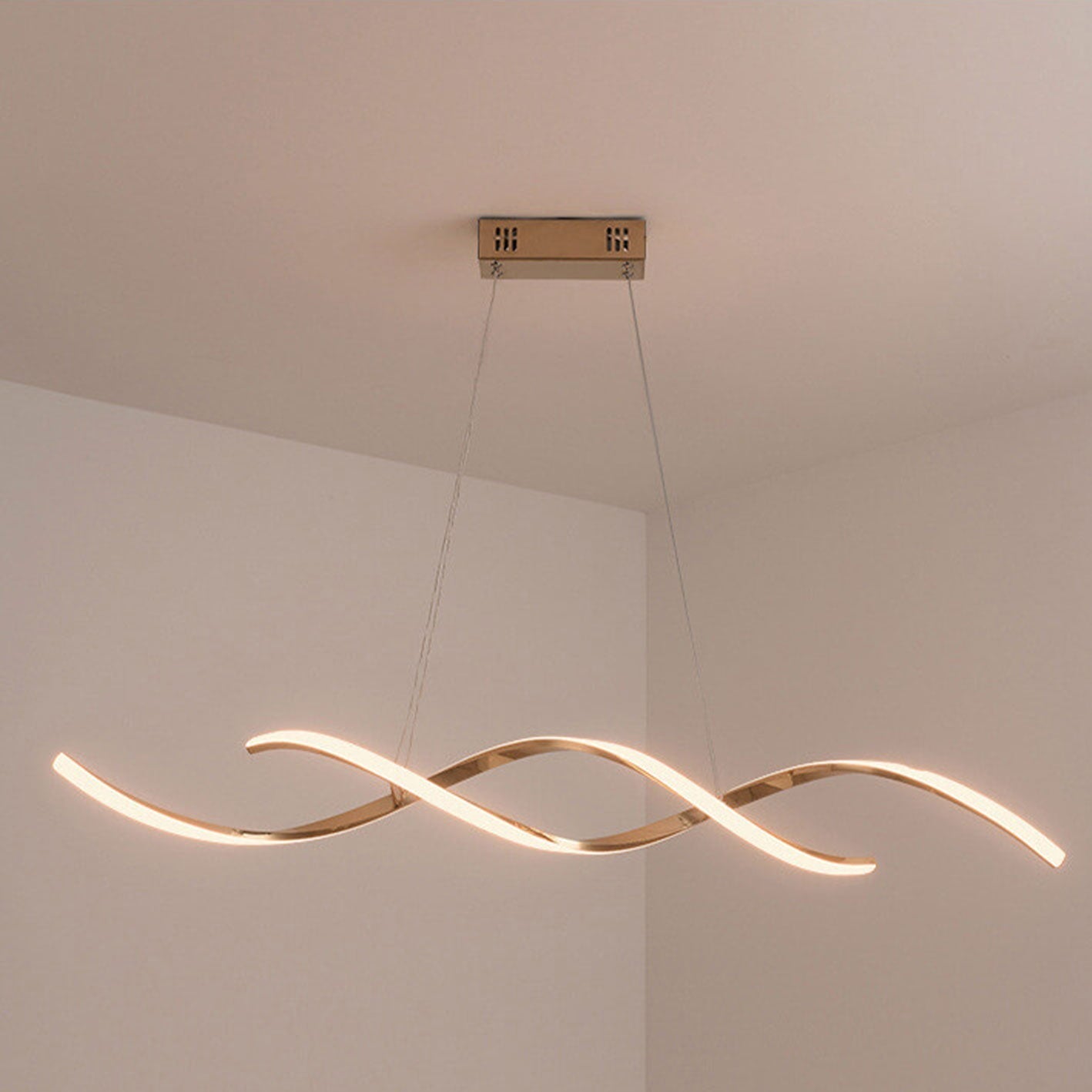Sleek Modern Minimalist LED Chandelier Pendant Light for Kitchen Island