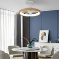 Contemporary Round Wood Bladeless LED Ceiling Fan with App Control