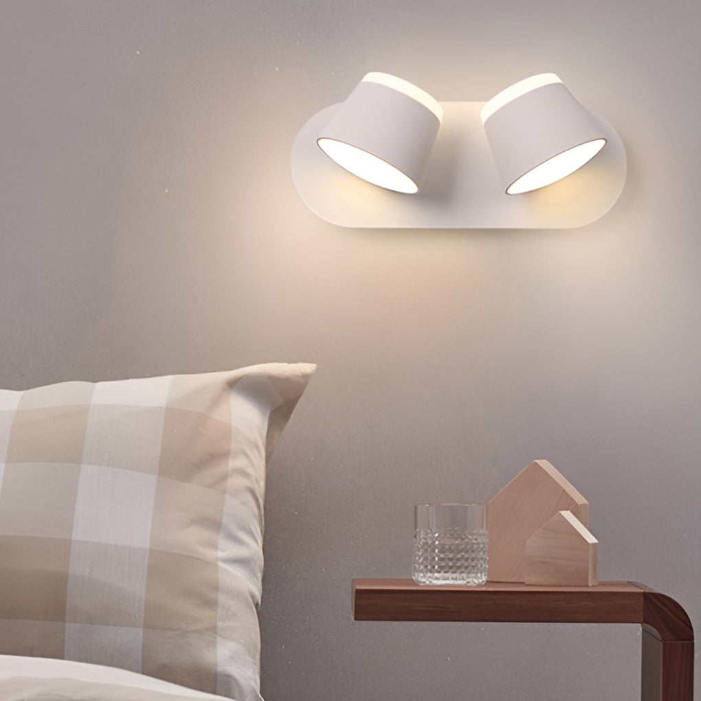Modern White Adjustable LED Up-Down Wall Sconces for Living Room Decor