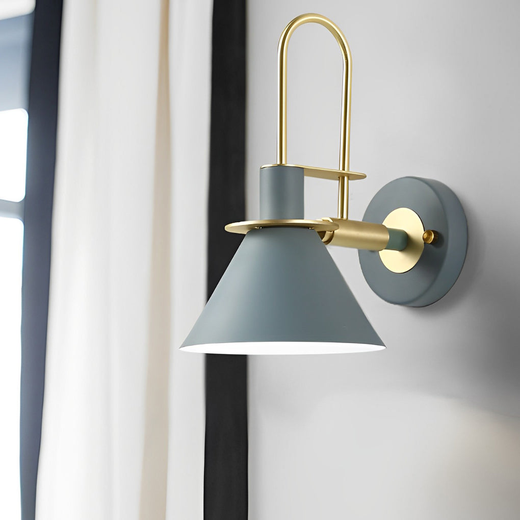Modern Black Iron Horn-Shaped Wall Sconce for Living Room Decor