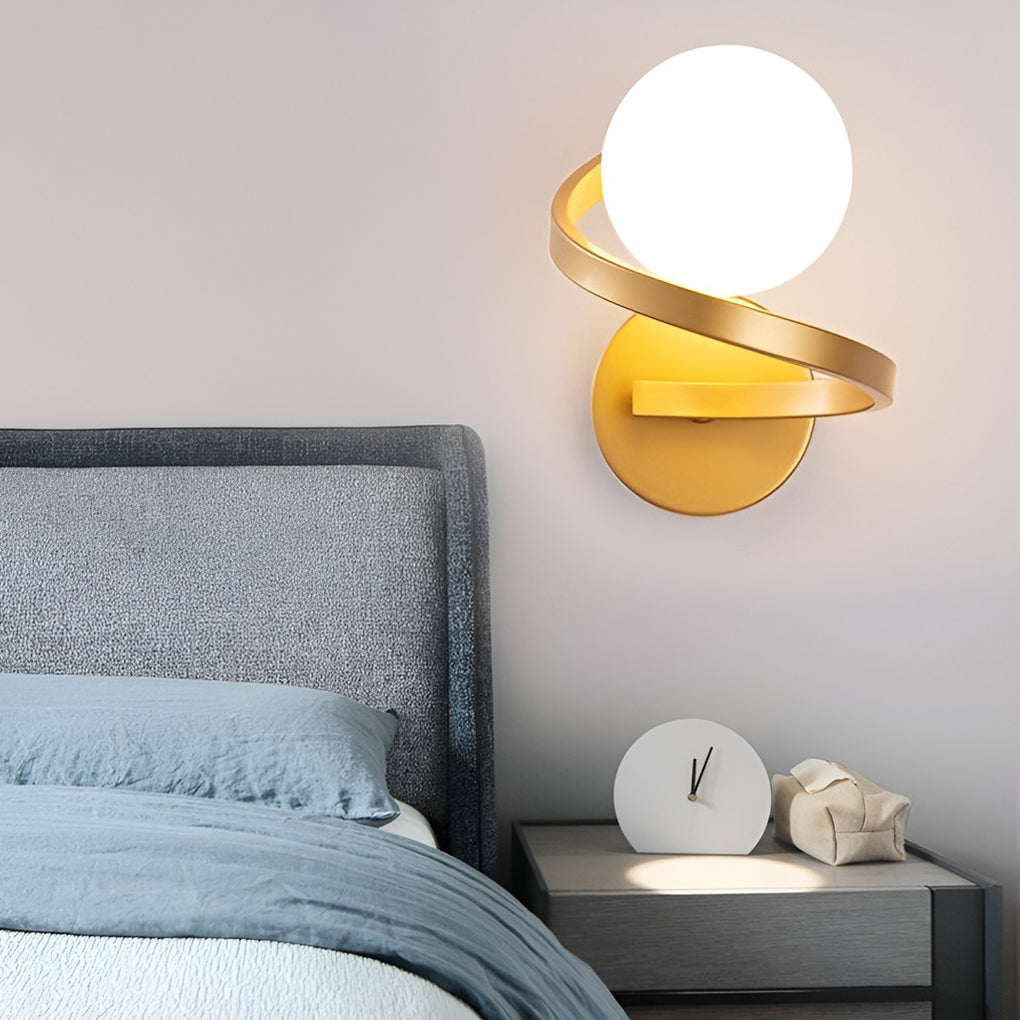 Curved Metal LED Wall Sconce in Stylish Black for Modern Bedrooms