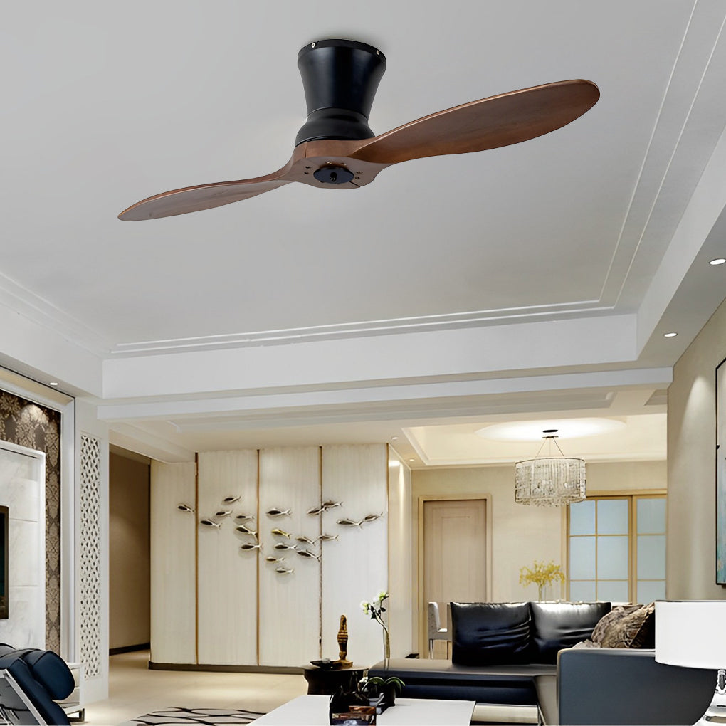 Modern Wood 18W Dimmable LED Ceiling Fan with Remote - Ideal for Living Rooms