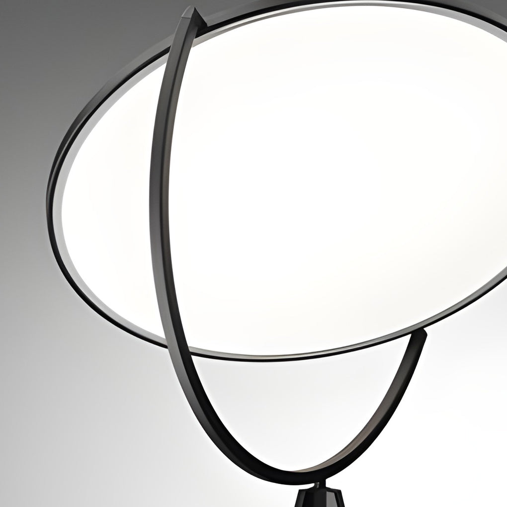 Contemporary Black Metal Rotating LED Tripod Floor Lamp for Living Room