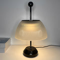 Elegant Ribbed Glass Bowl & Metal Table Lamps for Italian-Style Decor