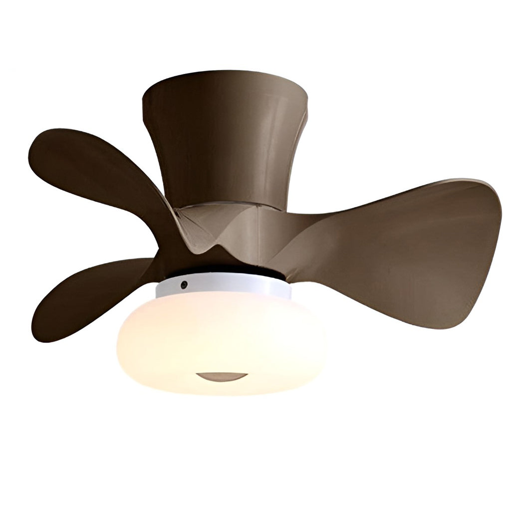 Modern White Macaron LED Ceiling Fan with Light for Living Room Decor