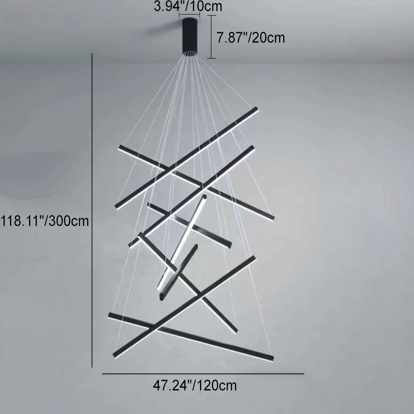 Nordic Style Geometric Iron & Aluminum LED Chandelier for Modern Decor