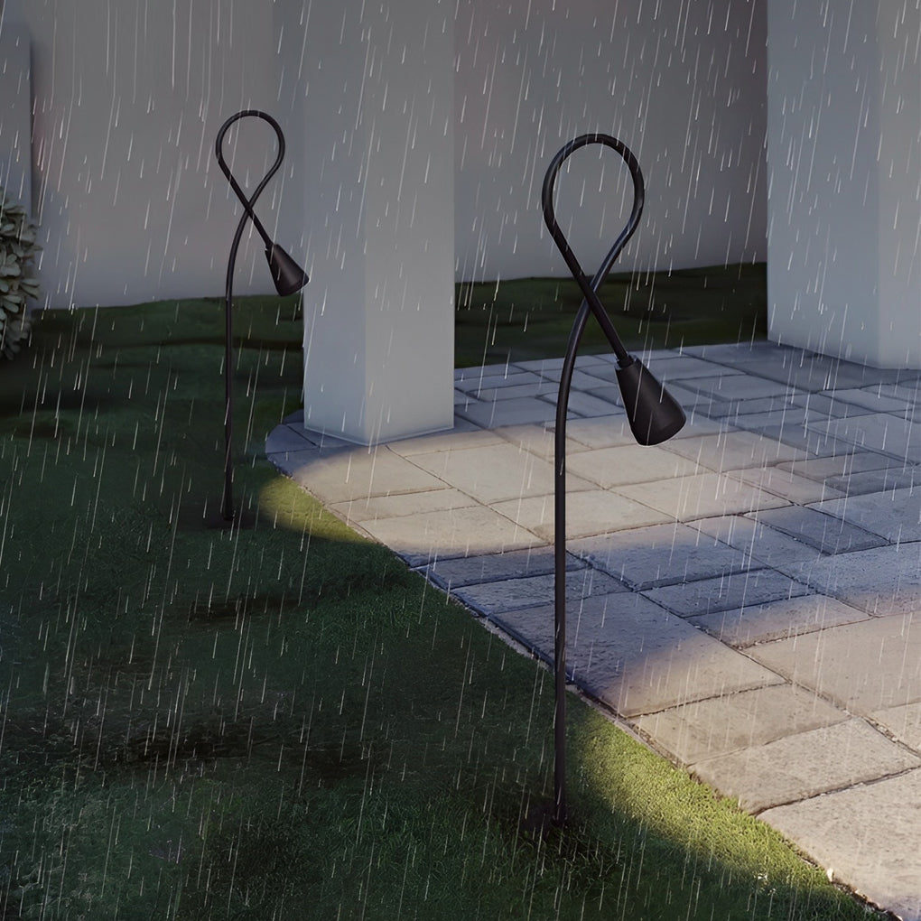 Modern Waterproof LED Arched Gooseneck Pathway Lights for Outdoor Use