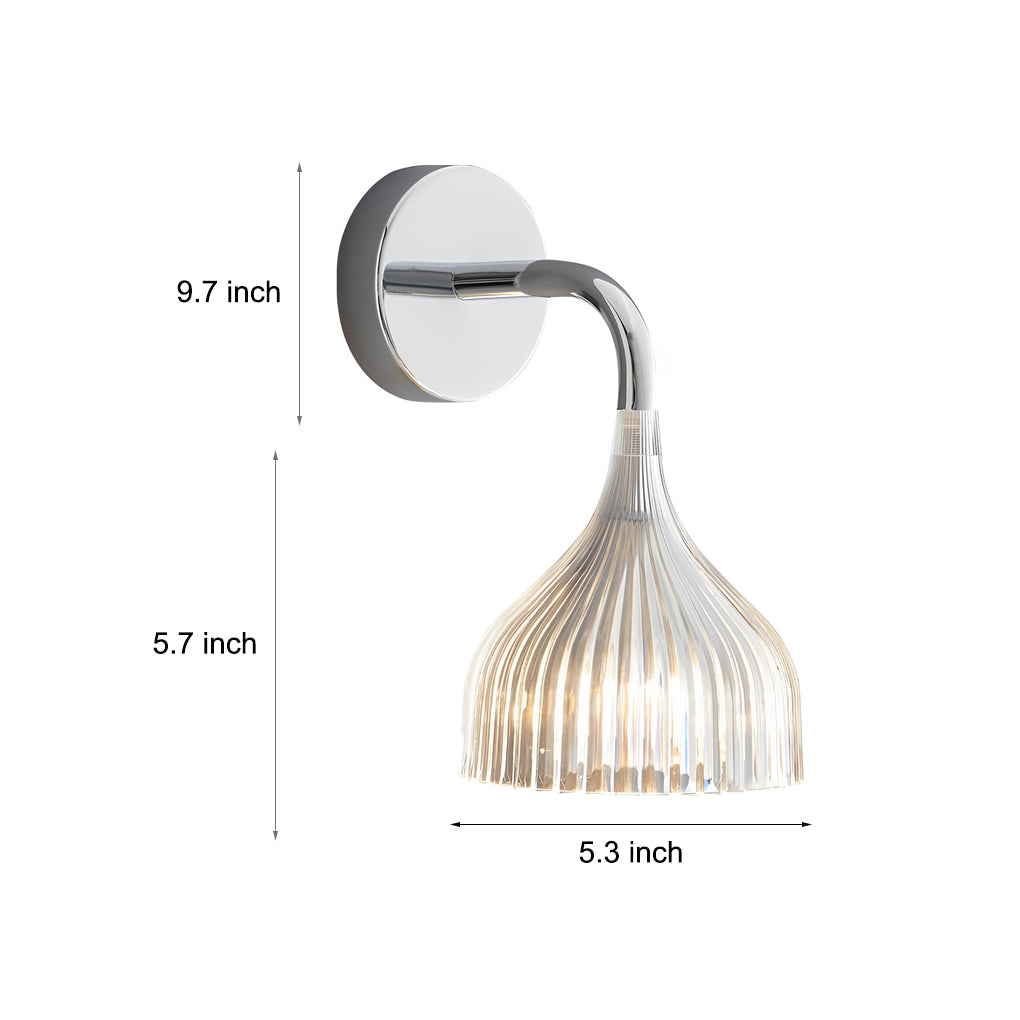 Modern Iron Pleated Lampshade Wall Sconce for Living Room Decor