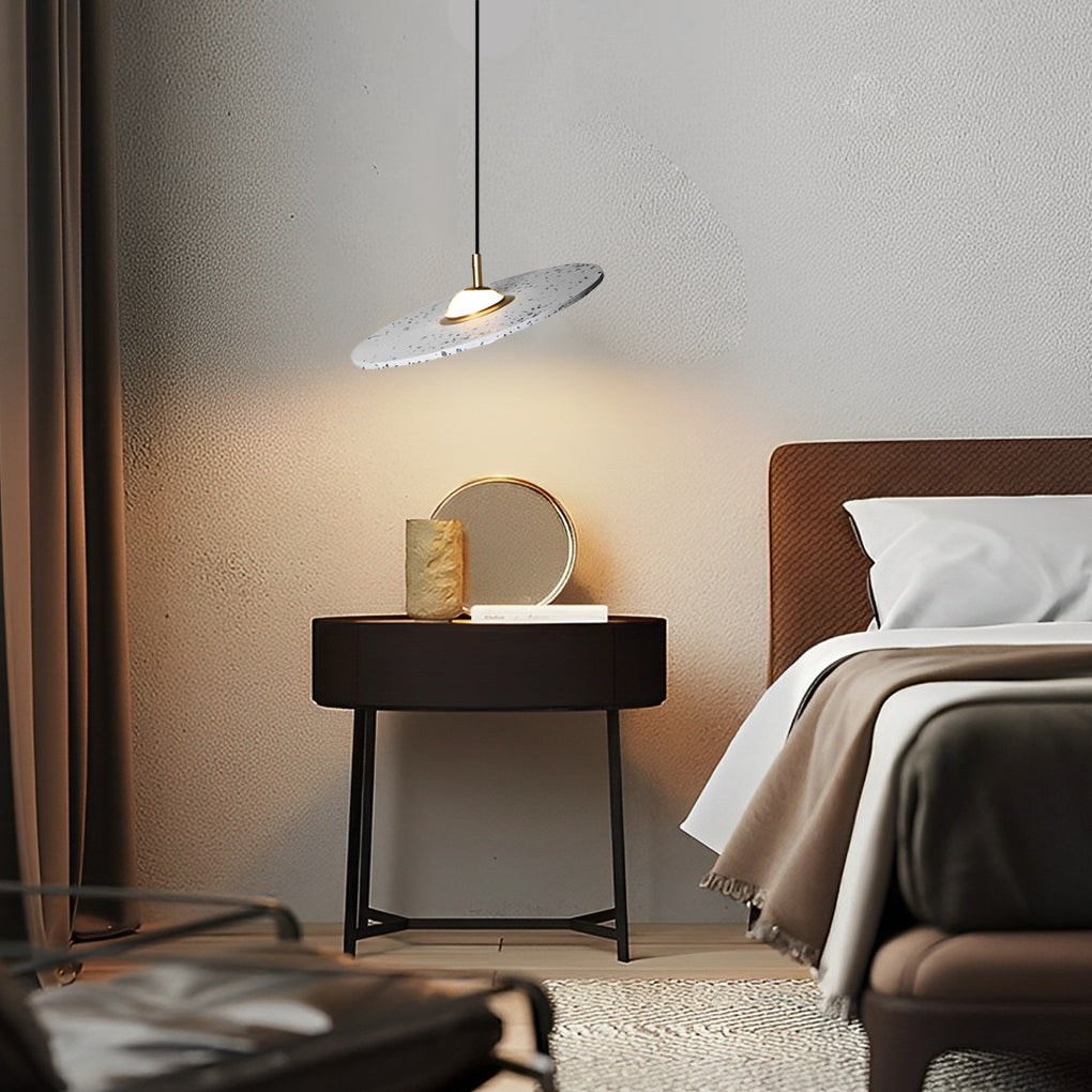 Colorful Round Terrazzo Glass LED Pendant Light for Modern Living Spaces
