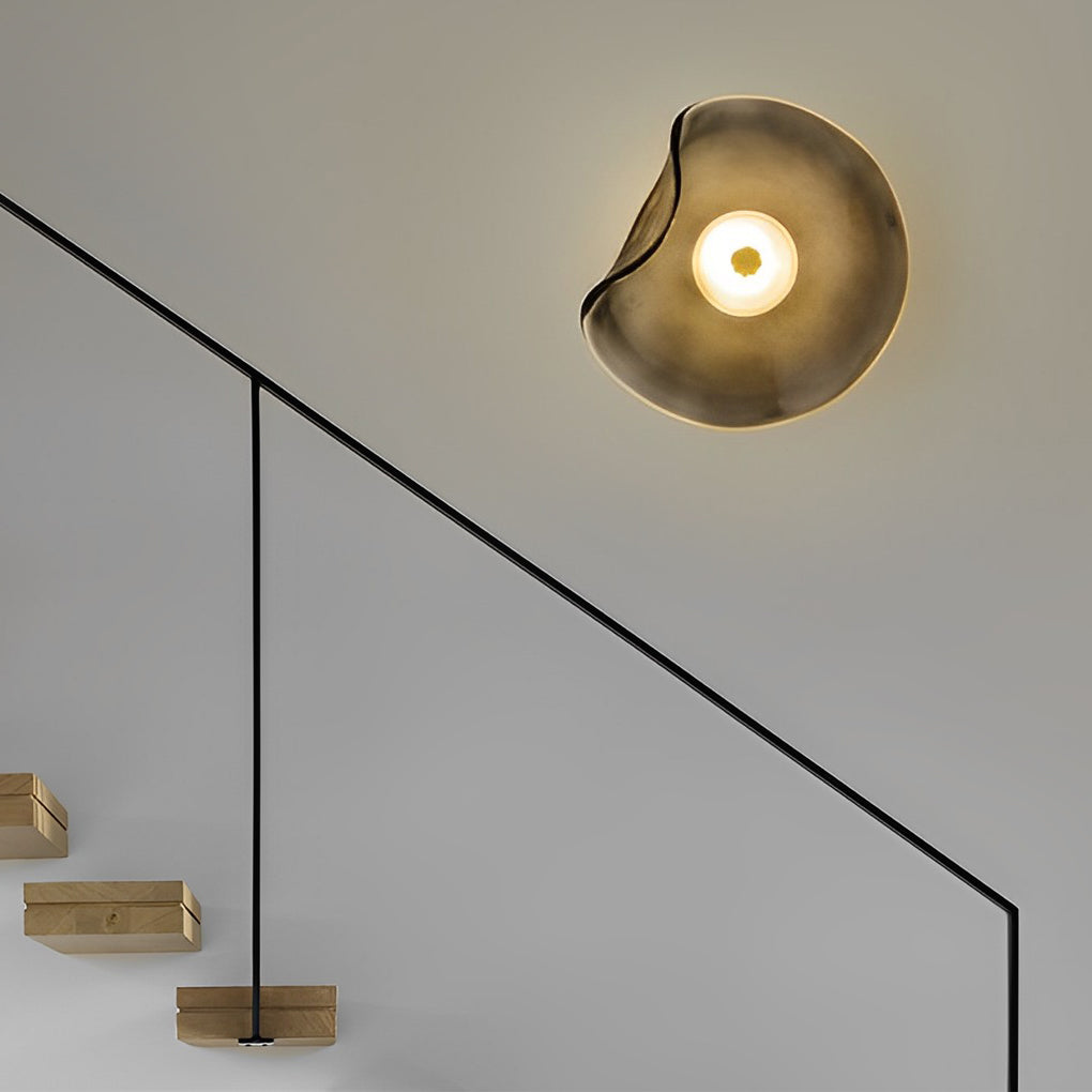 Postmodern Irregular Round Glass Wall Sconce for Stylish Home Lighting