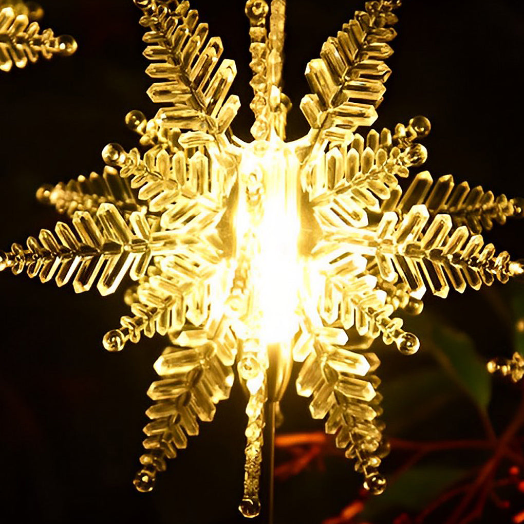 Elegant Acrylic Solar Snowflake Lawn Lights Set - 2PCS Outdoor Holiday Decor