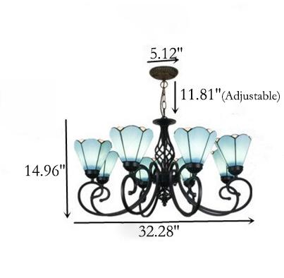Elegant European Tiffany Glass Chandelier Pendant for Dining & Living Room