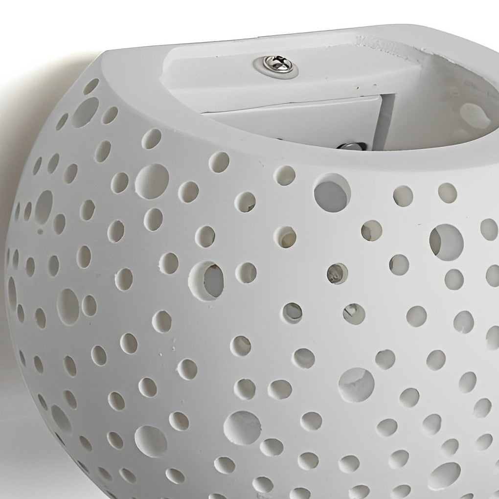 Nordic White Round Hollow LED Wall Lamp for Modern Home Decor