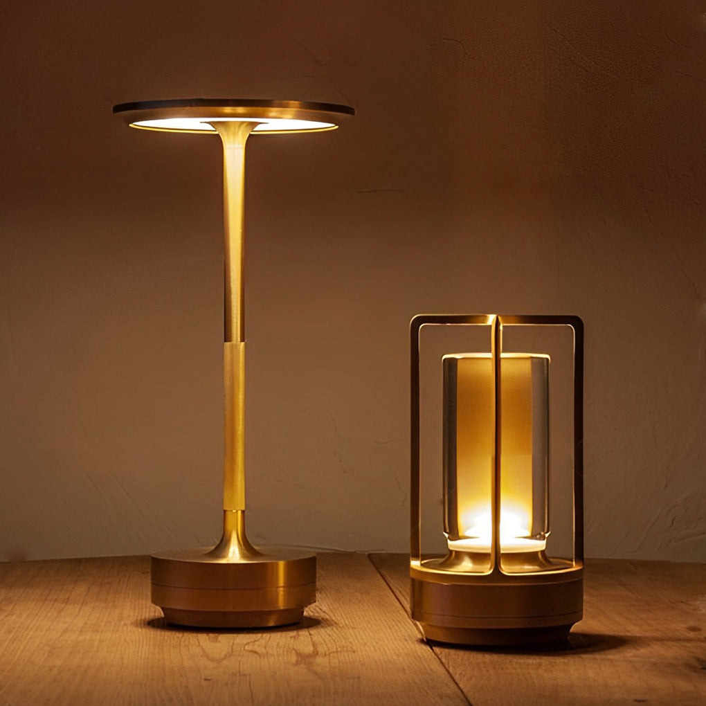 Modern Silver Plated Metal Cordless UFO Alien Table Lamp for Home Decor