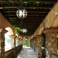 Sleek Black Metal Orb Pendant Light Fixture for Outdoor Ceiling Illumination