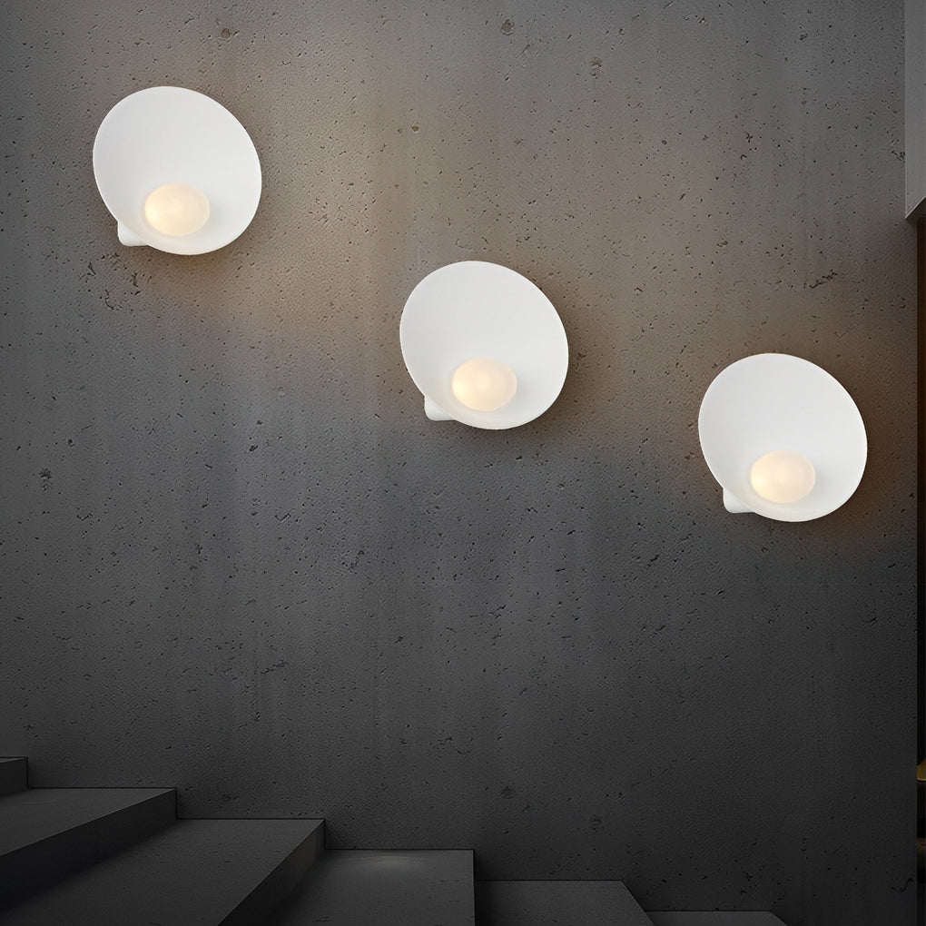 Nordic White Resin and Glass Decorative Wall Sconces for Living Room