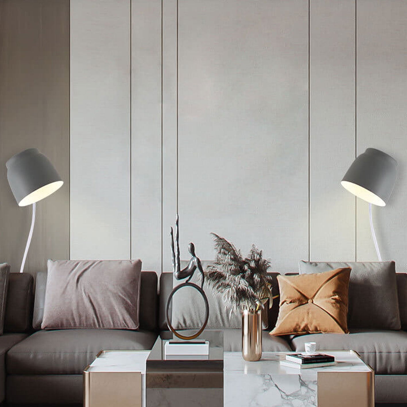 Scandinavian Minimalist Rotatable 1-Light Column Wall Sconce in White