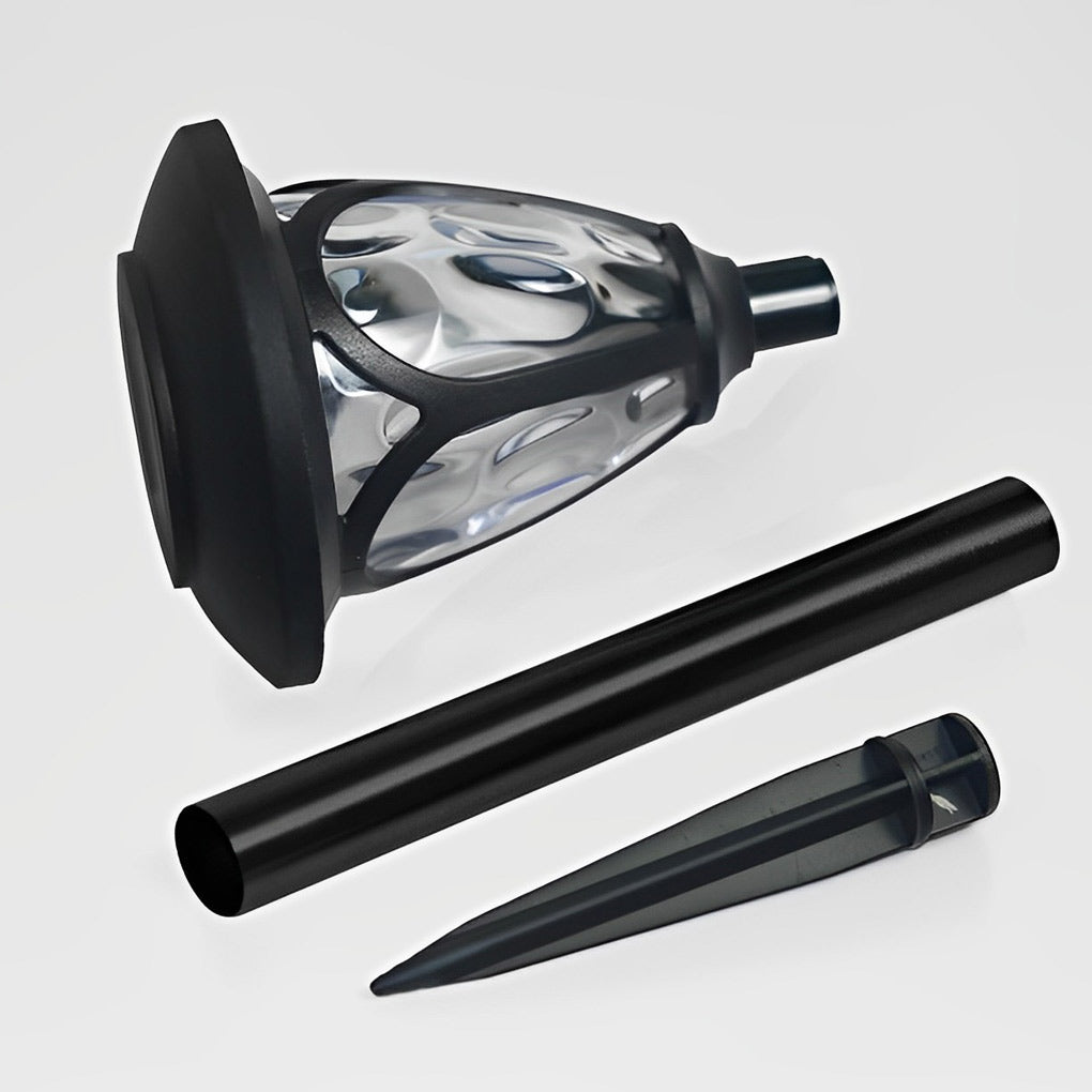 Set of 2 Modern Black LED Solar Lawn Lights for Outdoor Garden Décor
