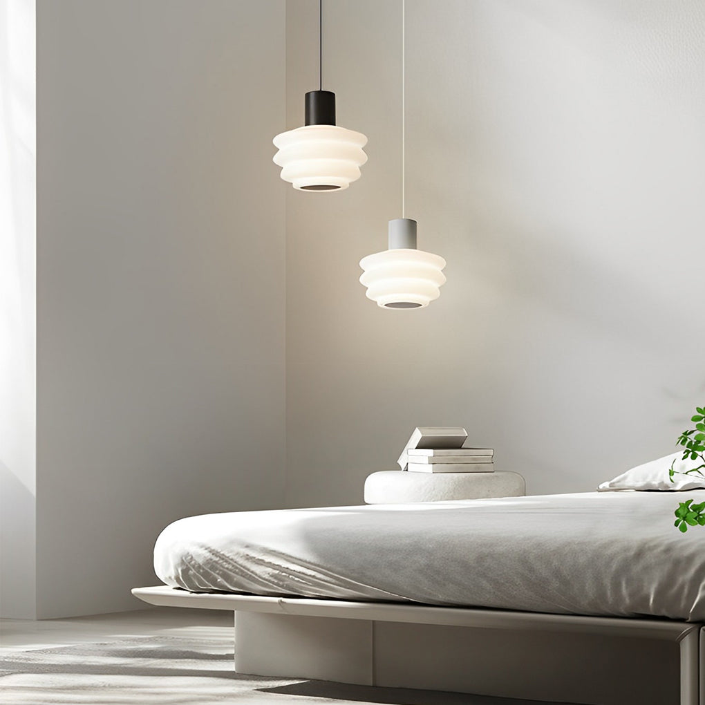 Minimalist Modern Three-Step Dimming White Pendant Light for Living Room